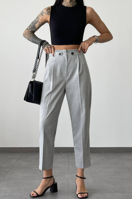 SIMPLE ONE COLOR WOMAN TROUSERS GREY/GRI 