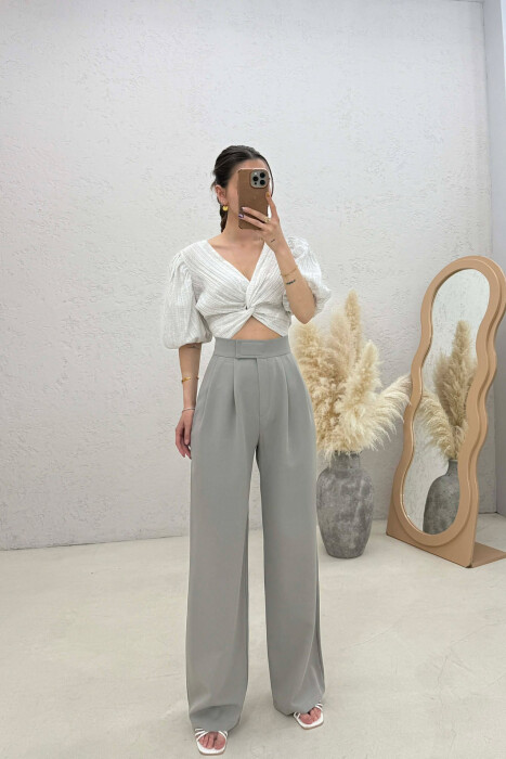 SIMPLE ONE COLOR WOMAN TROUSERS GREY/GRI 