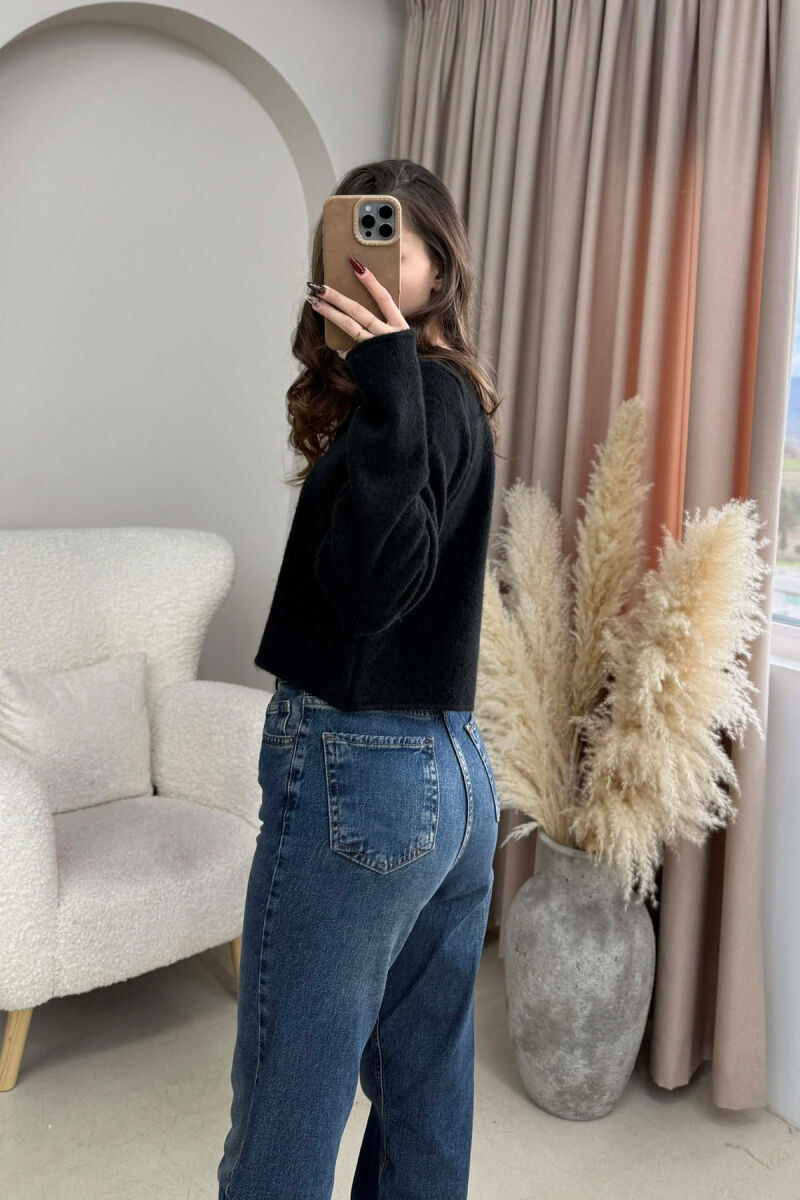 SIMPLE ONE COLOR WOMEN CARDIGAN BLACK/ E ZEZE - 4