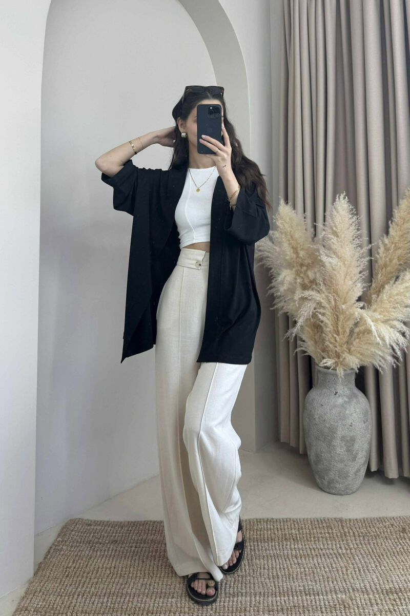 SIMPLE ONE COLOR WOMEN SHIRT BLACK/ E ZEZE - 1