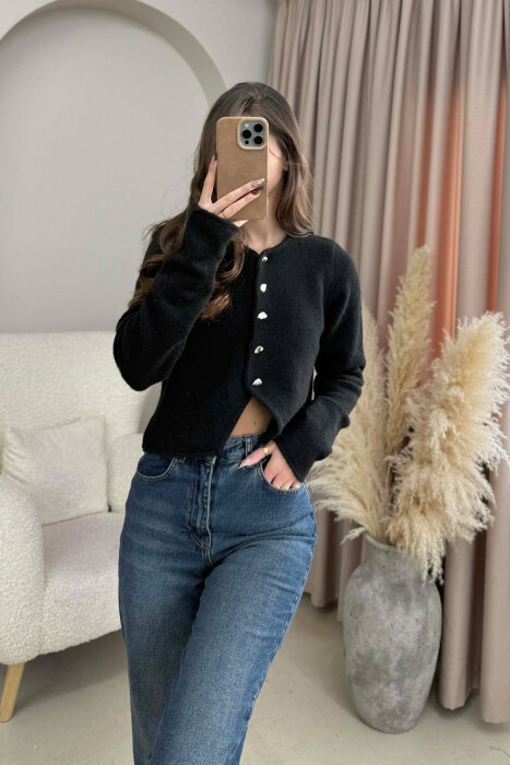 PULOVER E THJESHTE NJE NGJYRESHE PER FEMRA NË NGJYRE TE ZEZE - KLAUDIO FASHION