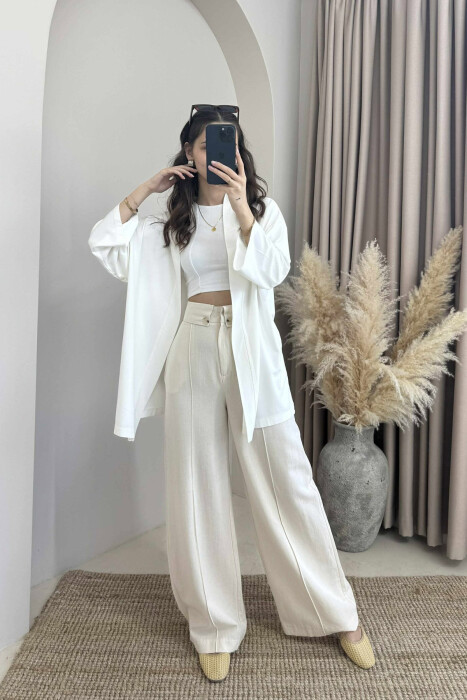 SIMPLE ONE COLOR WOMEN SHIRT WHITE-E BARDHE - 1