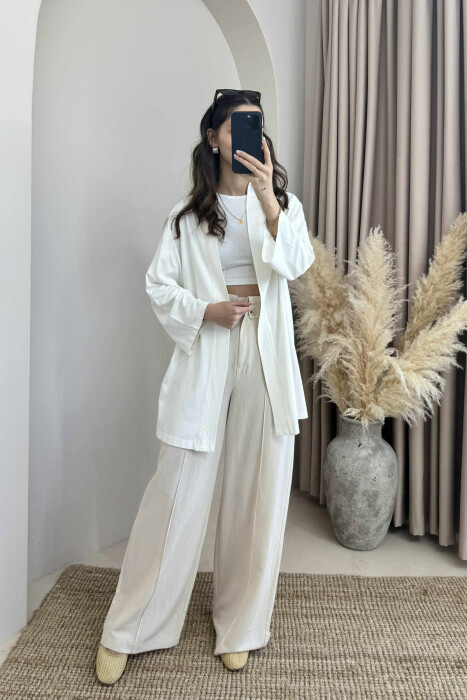 SIMPLE ONE COLOR WOMEN SHIRT WHITE-E BARDHE - 2