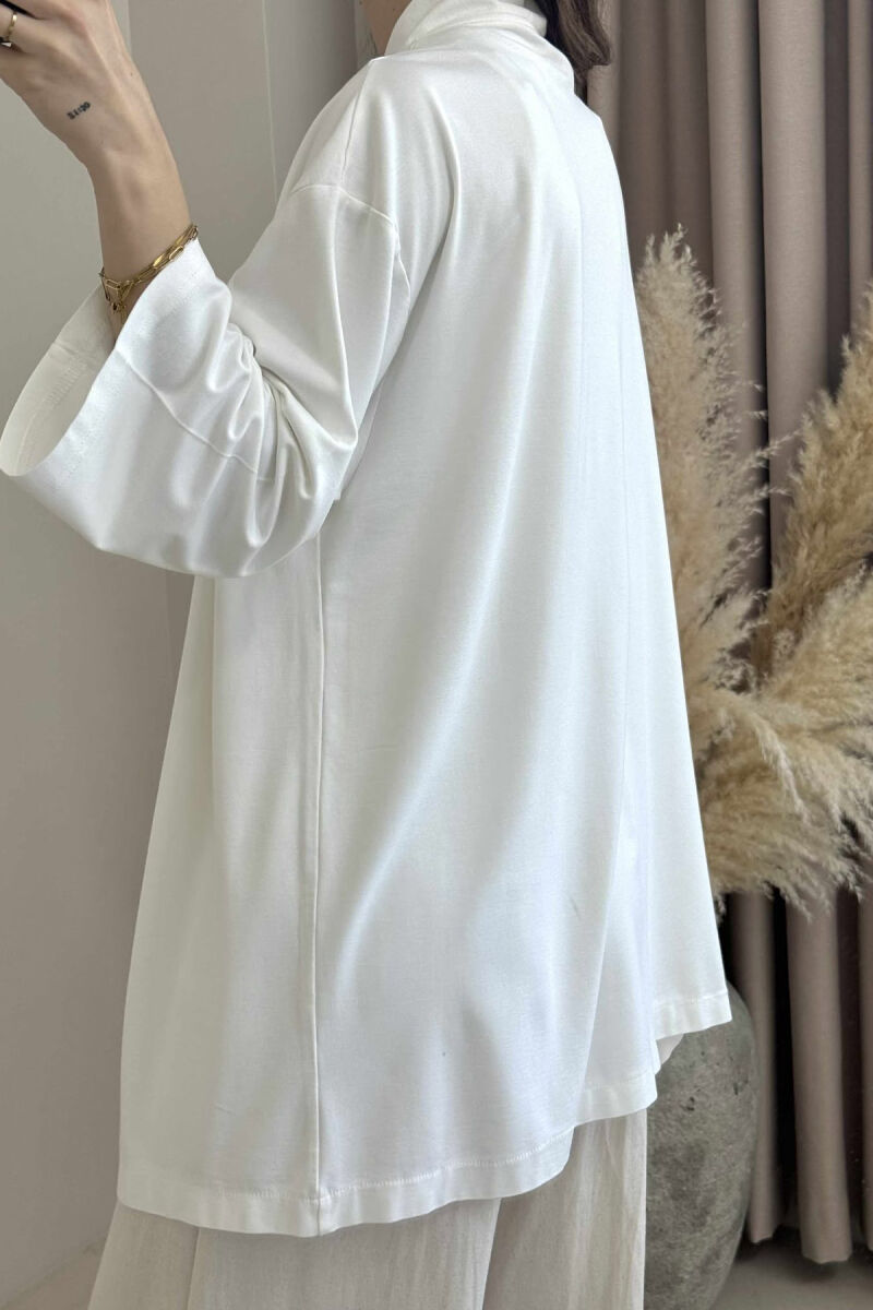 SIMPLE ONE COLOR WOMEN SHIRT WHITE-E BARDHE - 5