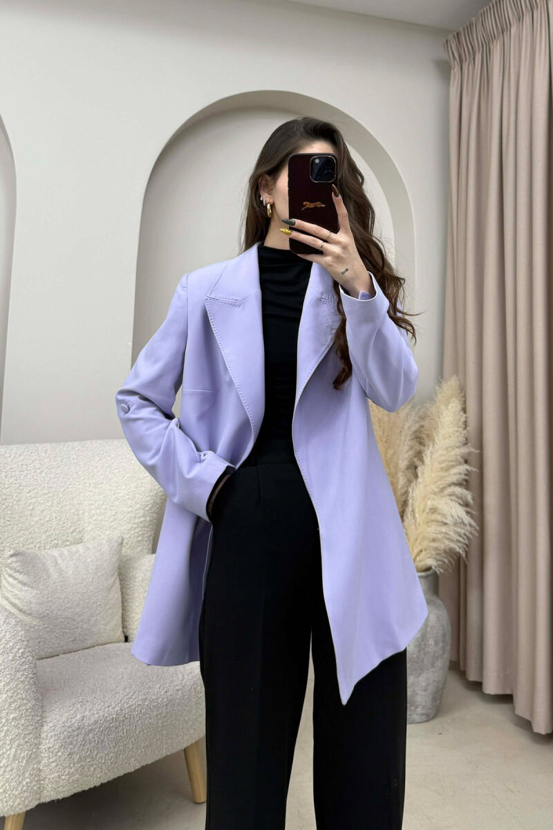 SIMPLE ONE COLOR WOMEN JACKET LIGHT PURPLE/LEZB - 3