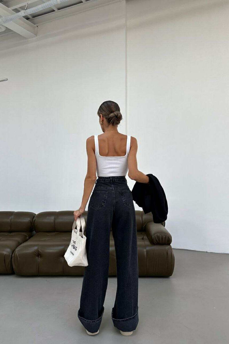 SIMPLE ONE COLOR WOMEN JEANS BLACK/ E ZEZE - 3