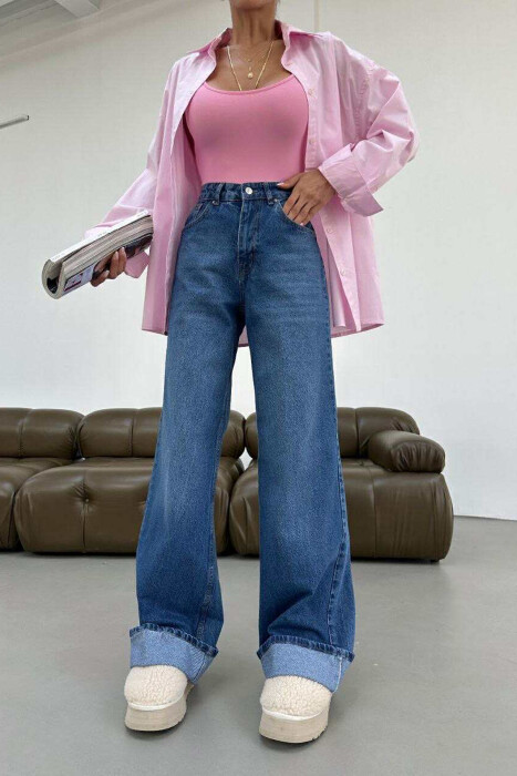 SIMPLE ONE COLOR WOMEN JEANS BLUE/BLU 