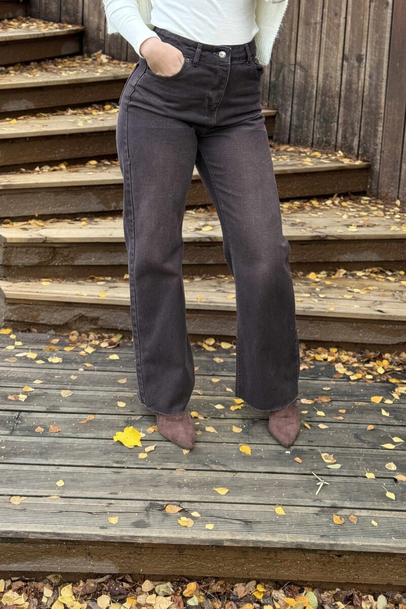 SIMPLE ONE COLOR WOMEN JEANS BROWN/KAFE - 4