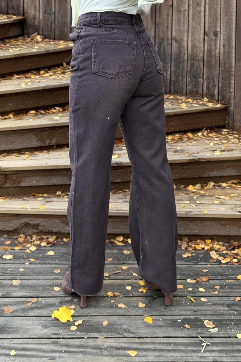 SIMPLE ONE COLOR WOMEN JEANS BROWN/KAFE - 5