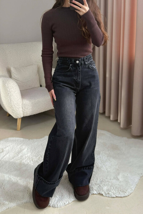 XHINSE TË THJESHTA NJË NGJYRËSHE PËR FEMRA NË NGJYRËN GRI E ERRËT - KLAUDIO FASHION