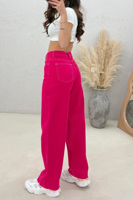 SIMPLE ONE COLOR WOMEN JEANS FUCHSIA/CIKLAMI - 2