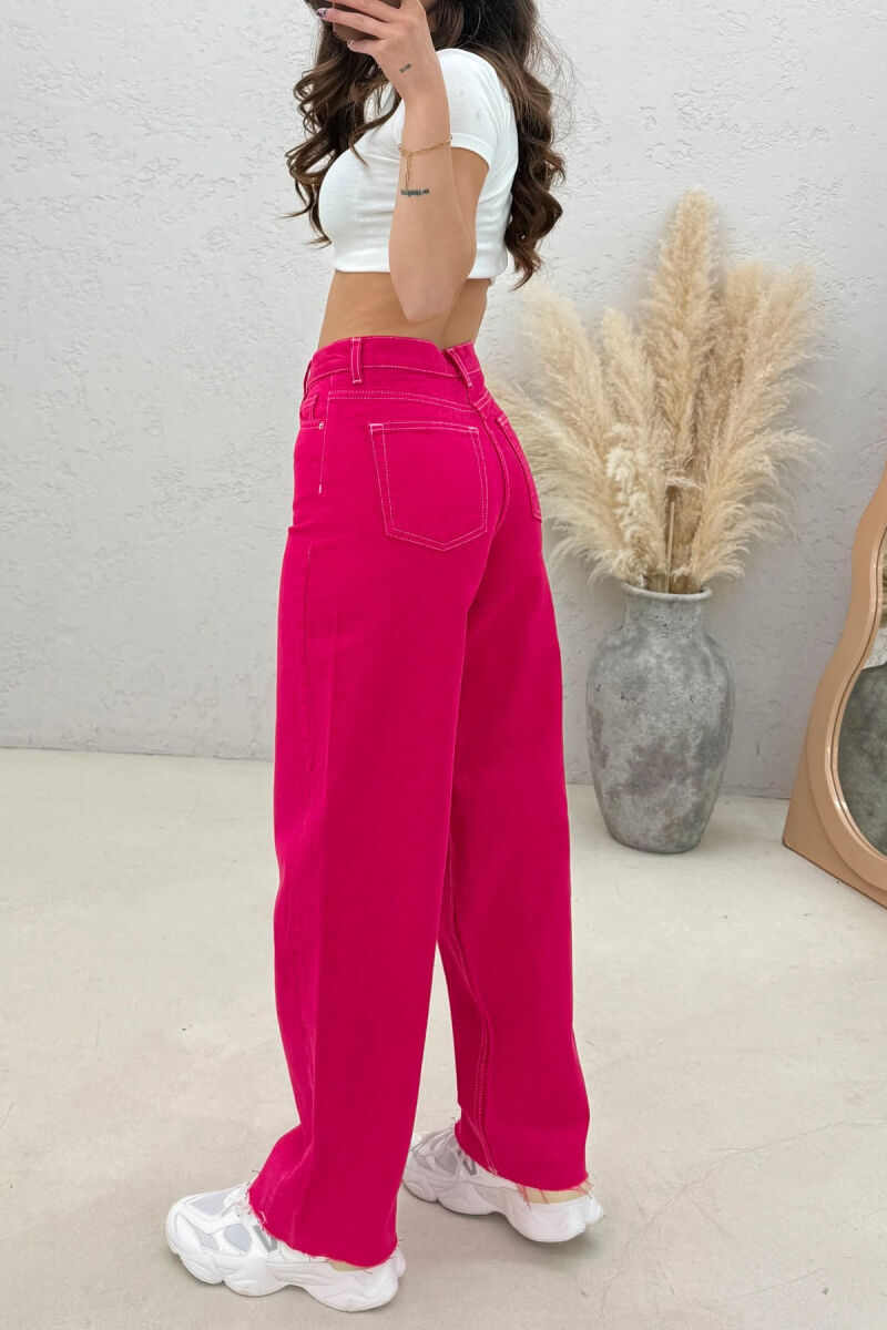 SIMPLE ONE COLOR WOMEN JEANS FUCHSIA/CIKLAMI - 2