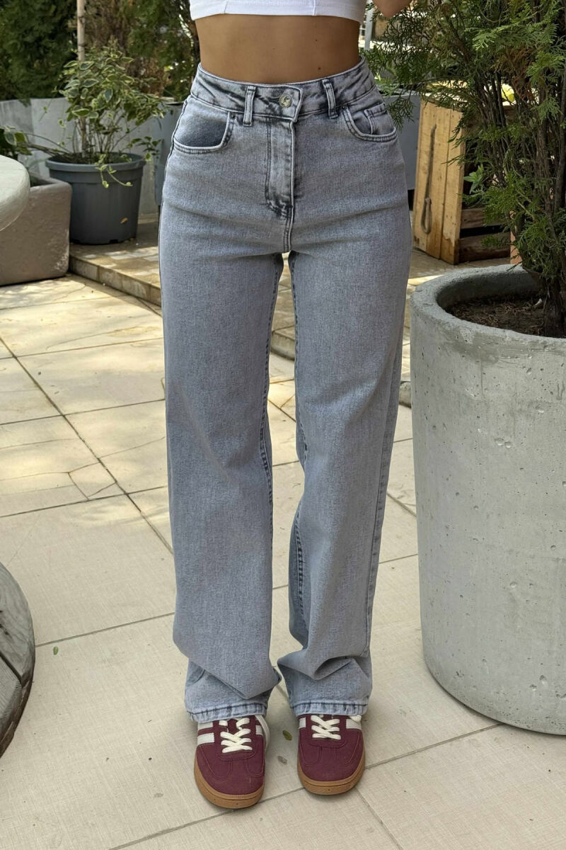SIMPLE ONE COLOR WOMEN JEANS LIGHT GREY/GZ - 3
