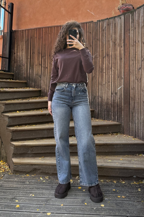 XHINSE TË THJESHTA NJË NGJYRËSHE PËR FEMRA NË NGJYRË BLU TË ZBARDHUR - KLAUDIO FASHION