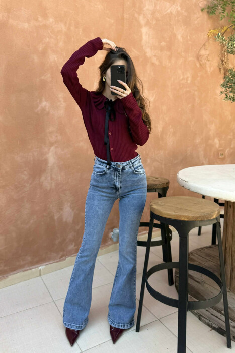 SIMPLE ONE COLOR WOMEN JEANS LIGHTBLUE/BZ - 2