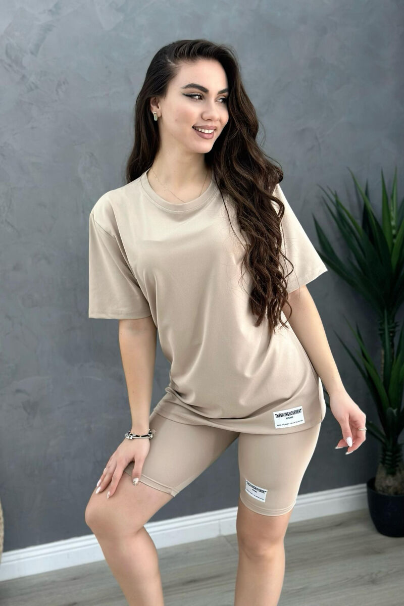 SIMPLE ONE COLOR WOMEN SET BEIGE/BEZHE - 1