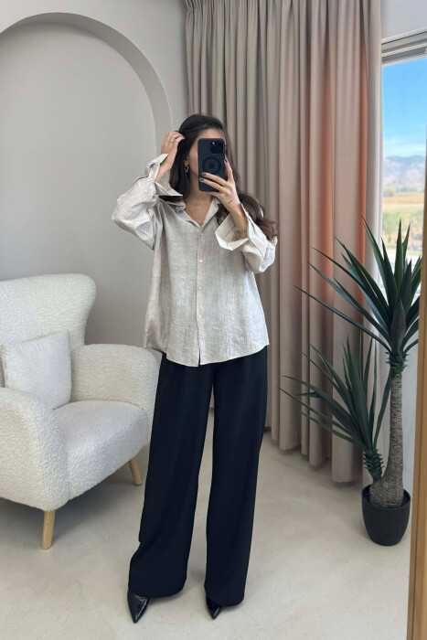 KËMISHË E THJESHTË NJË NGJYRËSHE PËR FEMRA NË NGJYRË BEZHË - KLAUDIO FASHION