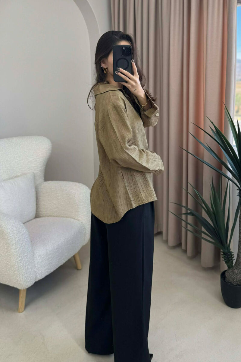SIMPLE ONE COLOR WOMEN SHIRT OLIVE/ULLI - 2
