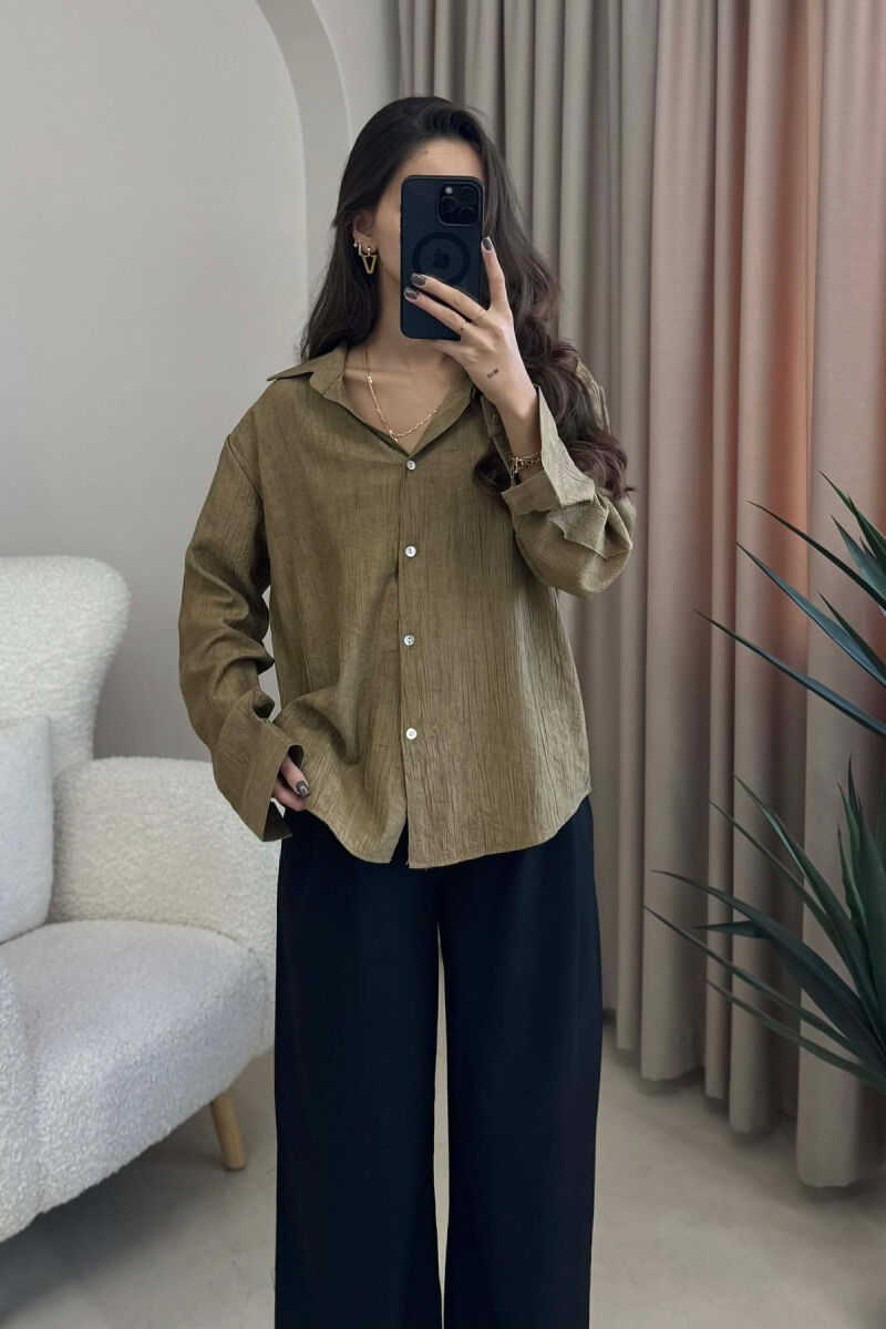 SIMPLE ONE COLOR WOMEN SHIRT OLIVE/ULLI - 4