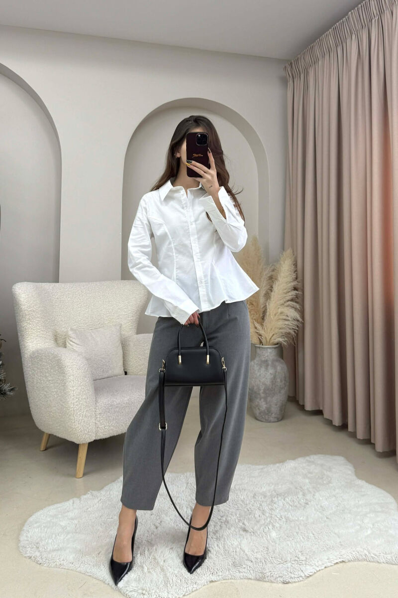 SIMPLE ONE COLOR WOMEN SHIRT WHITE-E BARDHE - 4