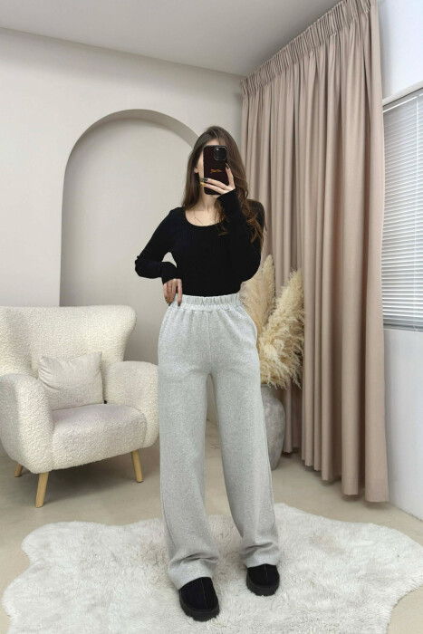 SIMPLE ONE COLOR WOMEN SWEATPANTS LIGHT GREY/GZ - 1