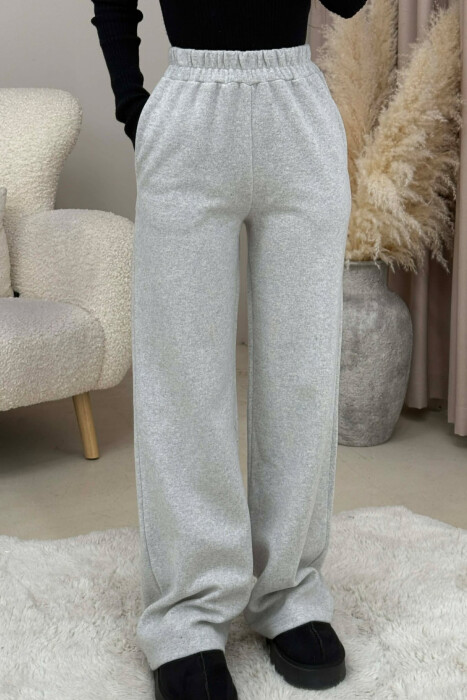 SIMPLE ONE COLOR WOMEN SWEATPANTS LIGHT GREY/GZ - 3