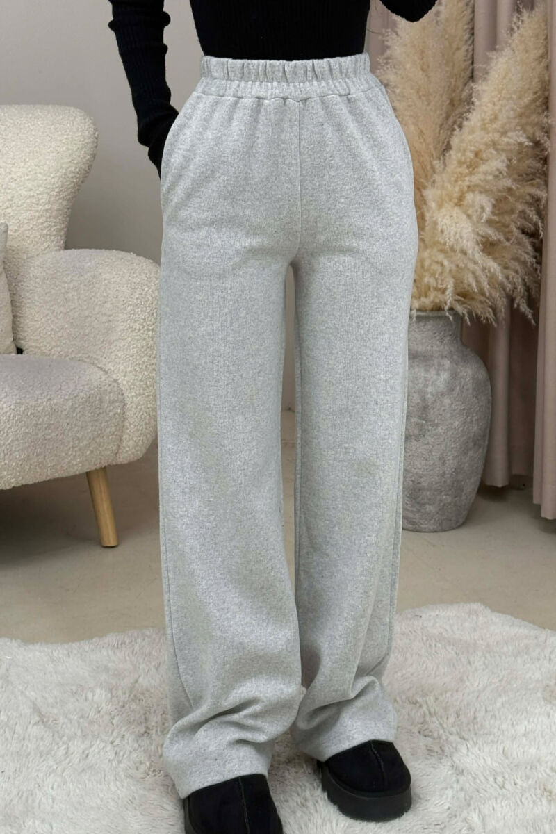 SIMPLE ONE COLOR WOMEN SWEATPANTS LIGHT GREY/GZ - 3