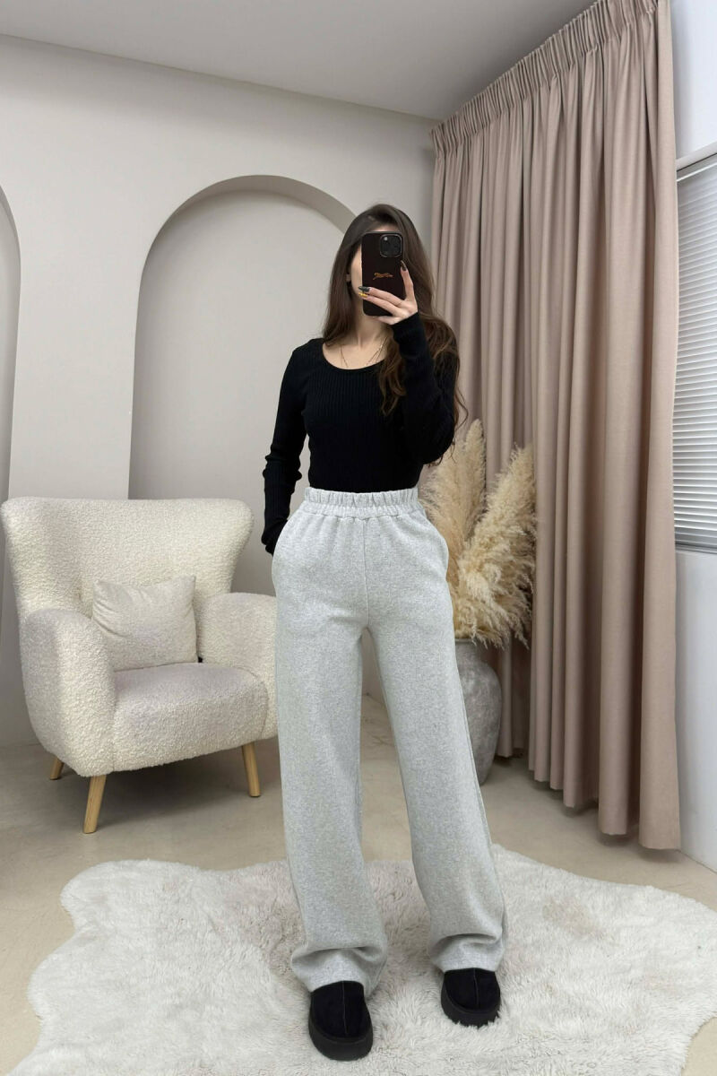 SIMPLE ONE COLOR WOMEN SWEATPANTS LIGHT GREY/GZ - 4