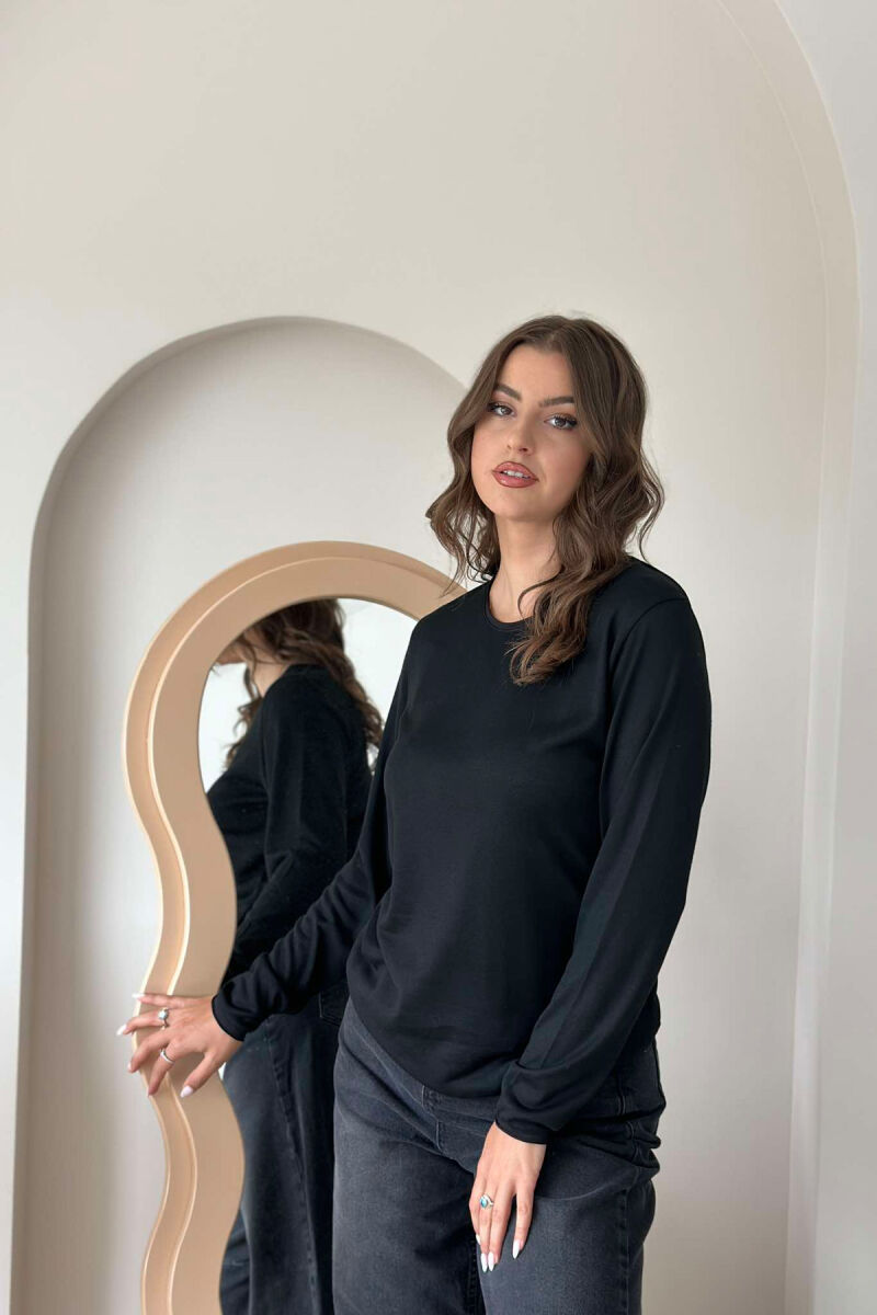 SIMPLE ONE COLOR WOMEN SWEATSHIRT BLACK/ E ZEZE - 6