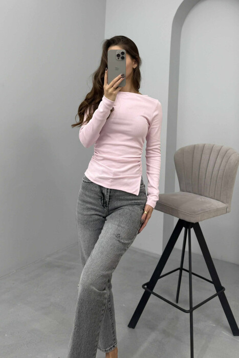 SIMPLE ONE COLOR WOMEN SWEATSHIRT PINK/ROZE 