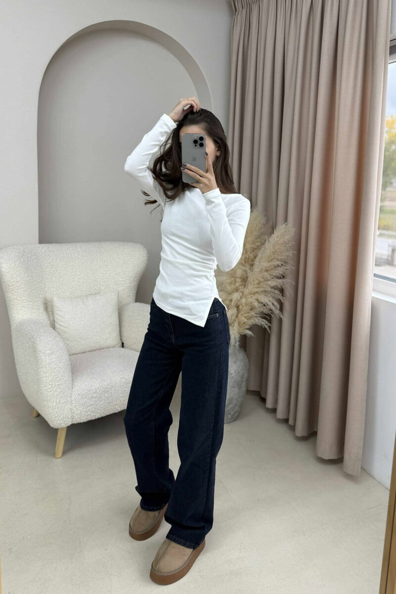 SIMPLE ONE COLOR WOMEN SWEATSHIRT WHITE-E BARDHE - 2