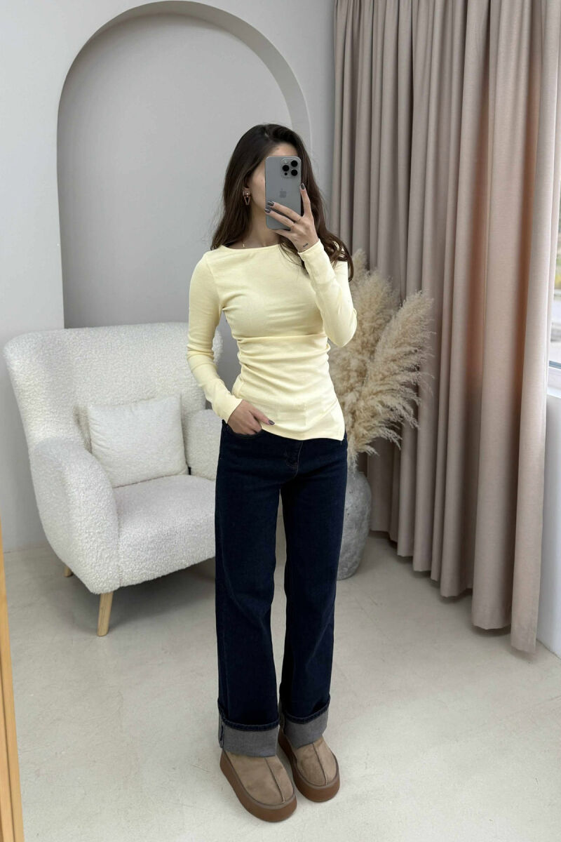 SIMPLE ONE COLOR WOMEN SWEATSHIRT YELLOW/E VERDHE - 4