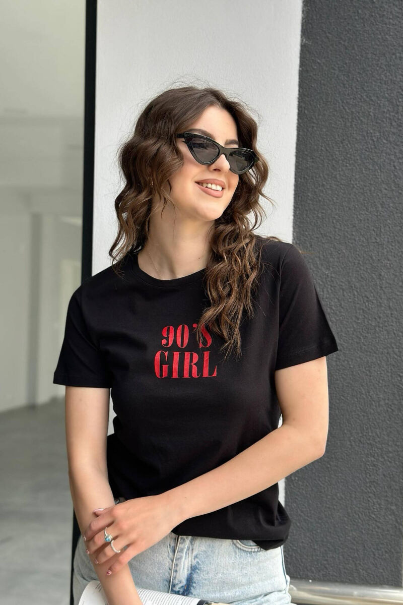 SIMPLE ONE COLOR WOMEN T-SHIRT BLACK/ E ZEZE - 2