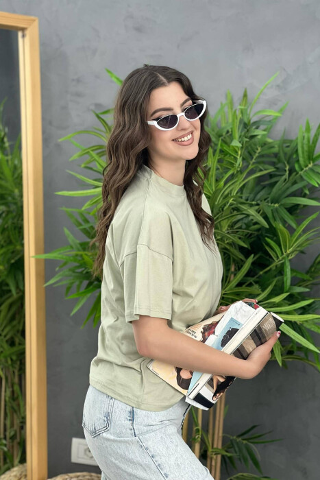 SIMPLE ONE COLOR WOMEN T-SHIRT MINT/MENTE - 3