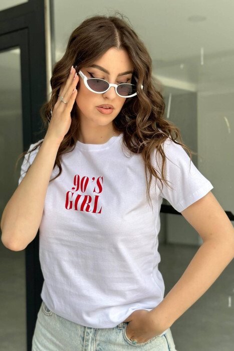SIMPLE ONE COLOR WOMEN T-SHIRT WHITE-E BARDHE - 2