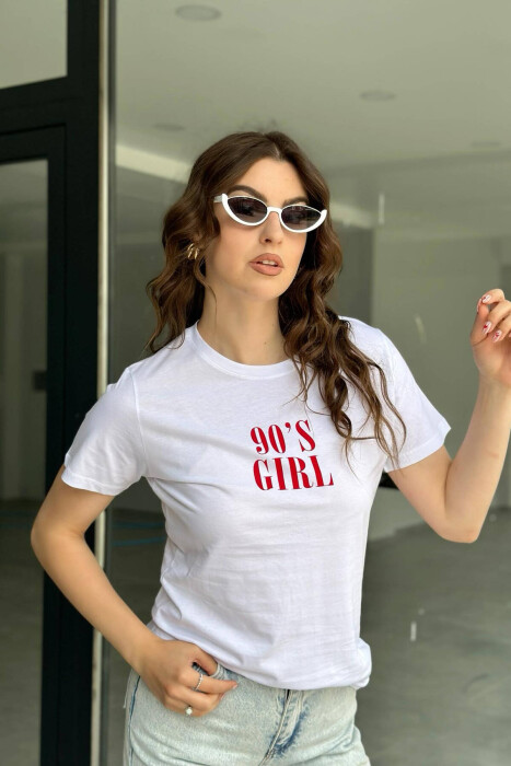 SIMPLE ONE COLOR WOMEN T-SHIRT WHITE-E BARDHE - 3