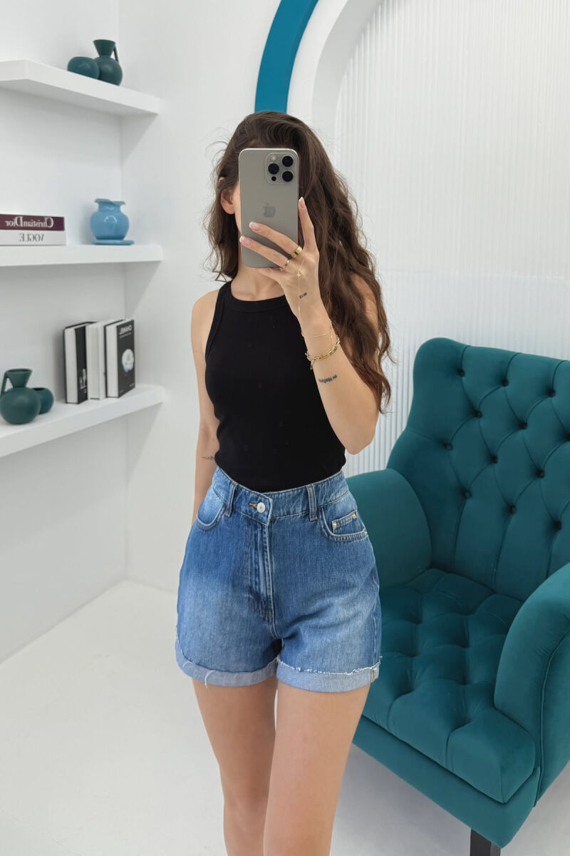 SIMPLE ONE COLOR WOMEN TANK TOP BLACK/ E ZEZE - 2