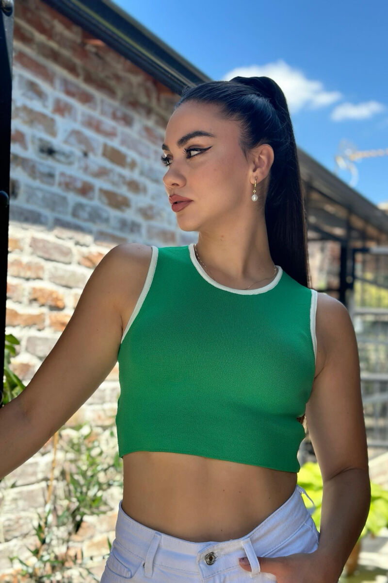 SIMPLE ONE COLOR WOMEN TANK TOPS GREEN/JESHILE - 1