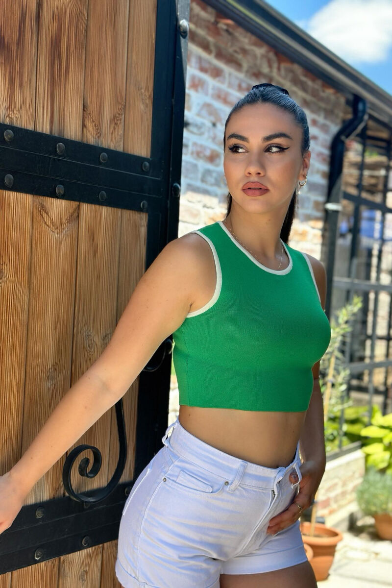 SIMPLE ONE COLOR WOMEN TANK TOPS GREEN/JESHILE - 2