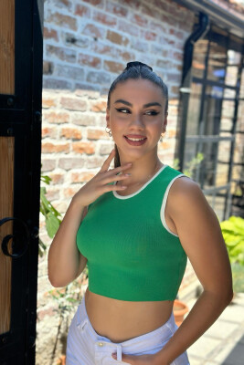 SIMPLE ONE COLOR WOMEN TANK TOPS GREEN/JESHILE - 3