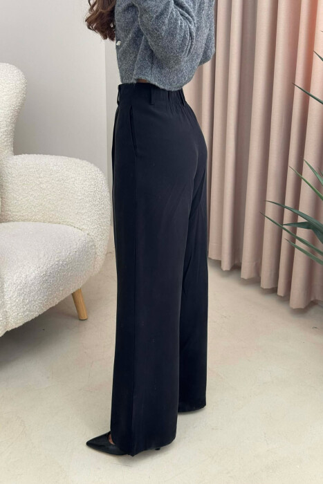 SIMPLE ONE COLOR WOMEN TROUSERS BLACK/ E ZEZE - 3