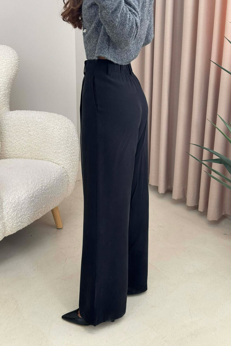 SIMPLE ONE COLOR WOMEN TROUSERS BLACK/ E ZEZE - 3