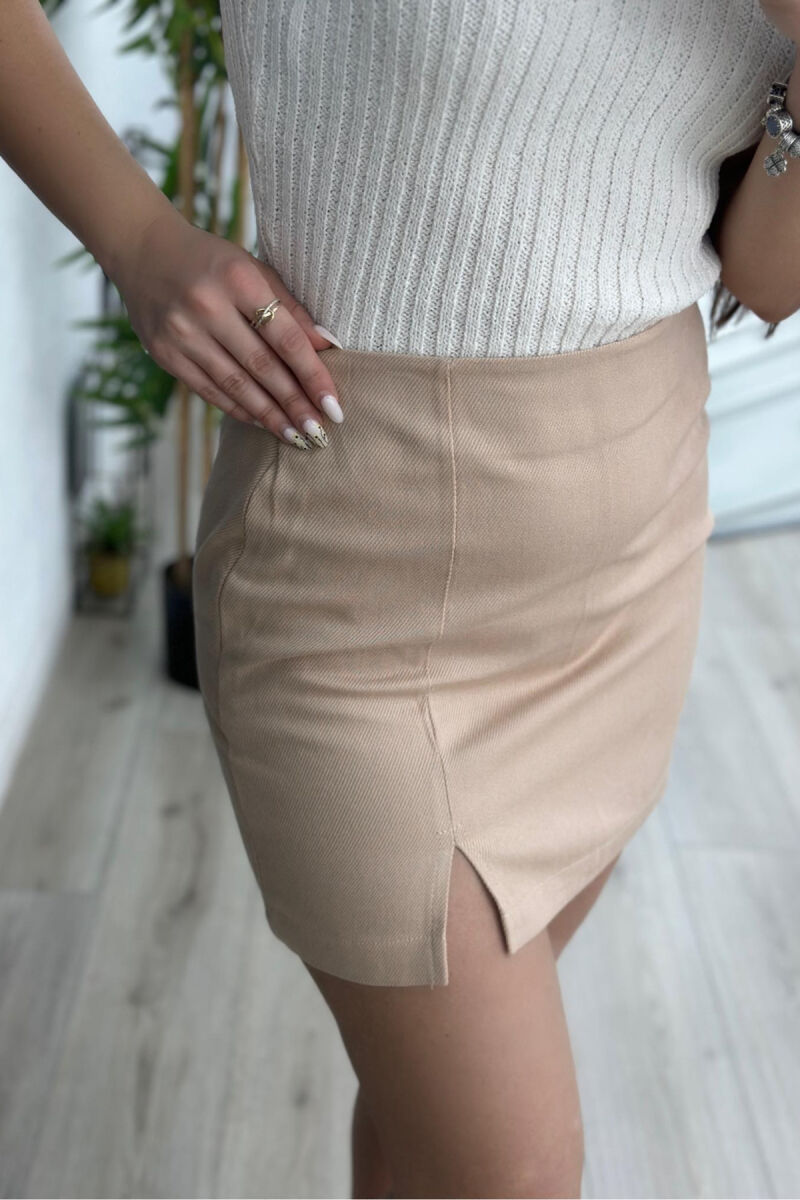 SIMPLE ONE COLOUR SKIRT BEIGE/BEZHE - 1