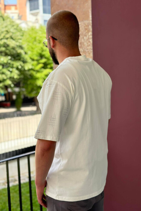 SIMPLE OVERSIZE MAN T-SHIRT WHITE-E BARDHE - 4