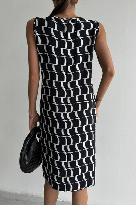 SIMPLE PATTERN WOMEN DRESS BLACK/ E ZEZE - 2