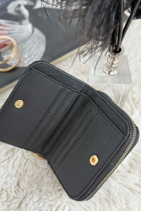 SIMPLE PATTERN WOMEN WALLET BLACK/ E ZEZE - 4