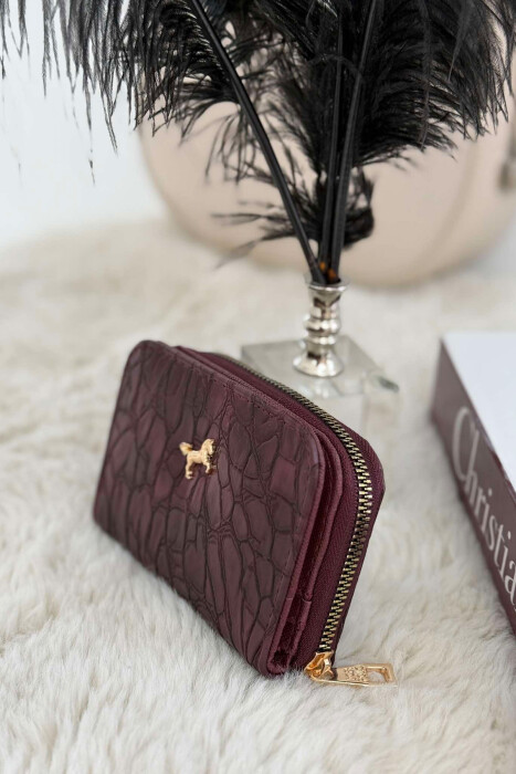 SIMPLE PATTERN WOMEN WALLET BURGUNDY/VISHNJE 