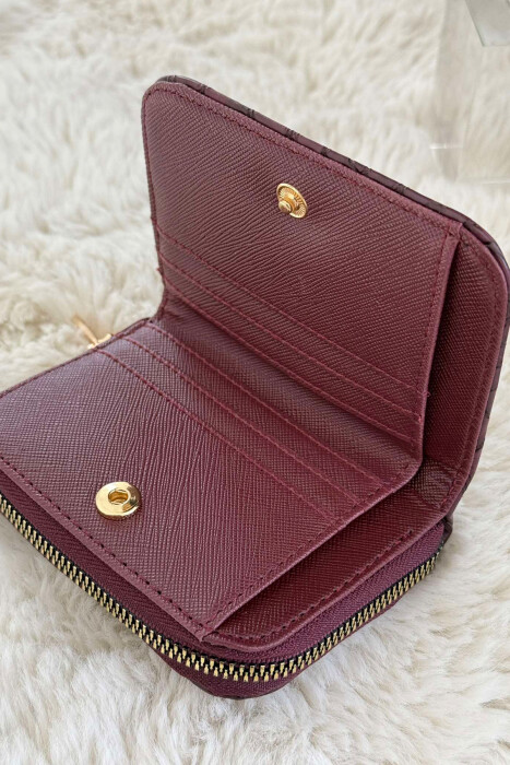 SIMPLE PATTERN WOMEN WALLET BURGUNDY/VISHNJE - 4