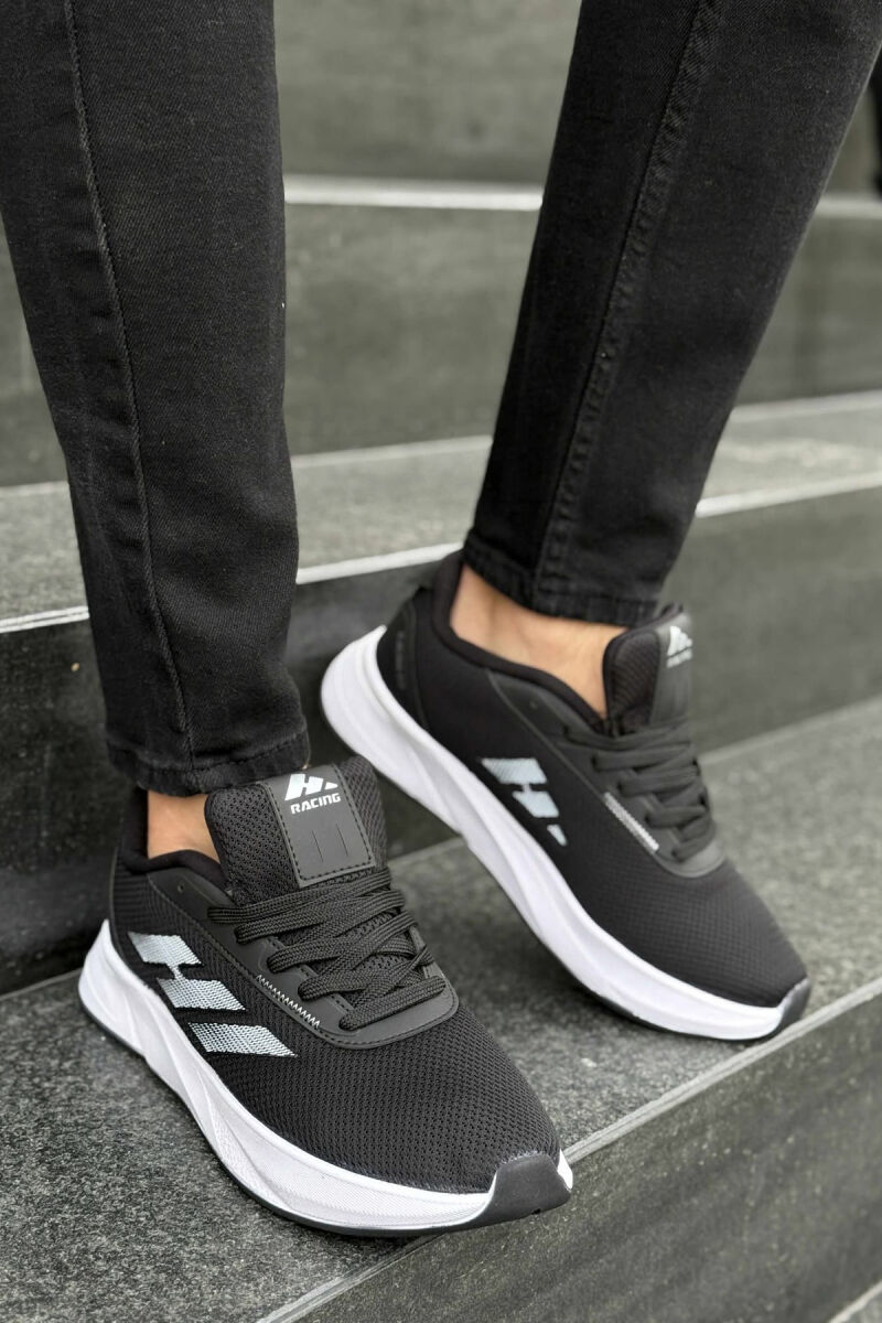 SIMPLE PLATFORM LACING MEN SNEAKERS BLACK-WHITE/ZEBA - 1