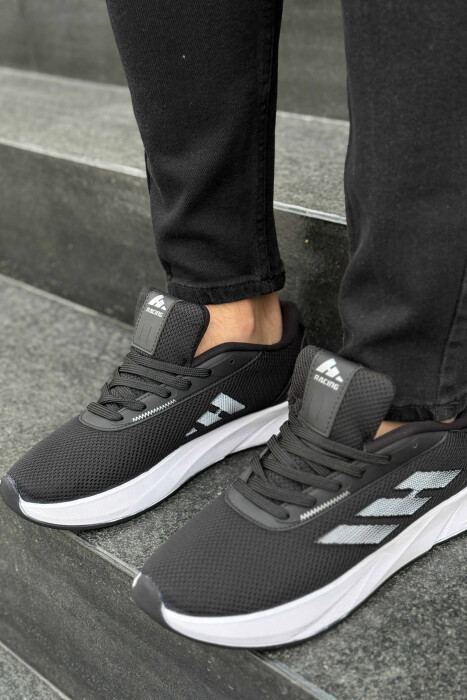 SIMPLE PLATFORM LACING MEN SNEAKERS BLACK-WHITE/ZEBA - 3